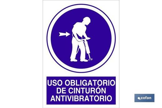 Uso Obligatorio De Cinturón Antivibratorio Señal Adhesiva 148x105mm