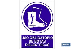 Uso Obligatorio De Botas Dieléctricas Señal Adhesiva