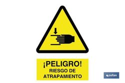 ¡Peligro! Riesgo De Atrapamiento  Señal Adhesivo