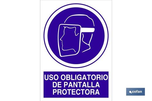 Uso Obligatorio De Pantalla Protectora Señal Adhesivo