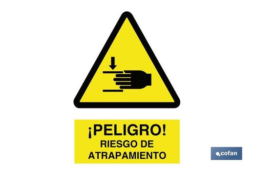 ¡Peligro! Riesgo De Atrapamiento  Señal Adhesivo
