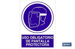 Uso Obligatorio De Pantalla Protectora Señal Adhesivo