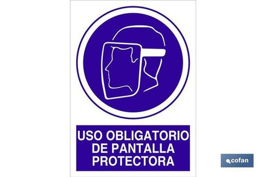 Uso Obligatorio De Pantalla Protectora Señal Adhesivo