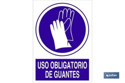 Uso Obligatorio De Guantes Señal Adhesivo