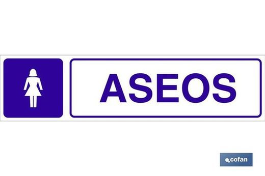 Aseos Señora, Señal informativa Glasspack Adhesiva