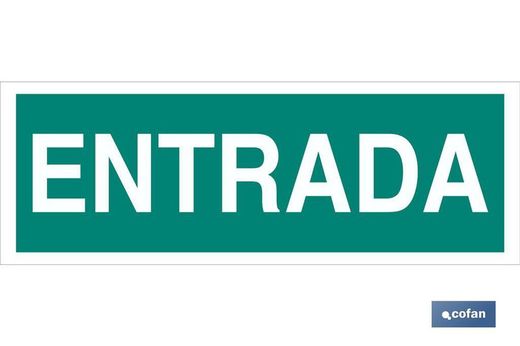 Señal De Evacuación Luminiscente De Entrada De 400x100 Milimetros. Referencia EV76LU400100