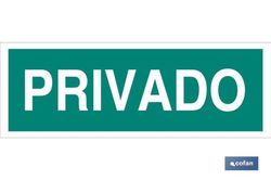 Señal De Evacuación Luminiscente De Privado De 400x100 Milimetros, Referencia EV75Lu400100