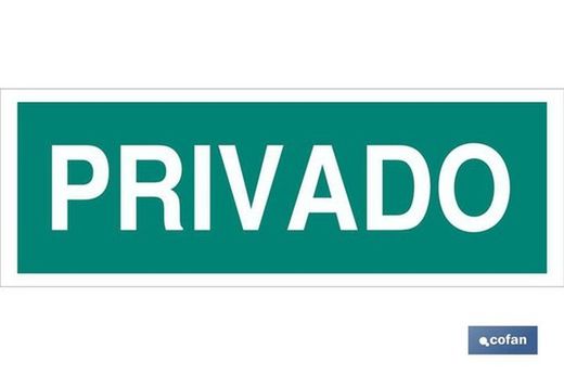 Señal De Evacuación Luminiscente De Privado De 400x100 Milimetros, Referencia EV75Lu400100