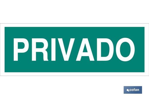 Señal De Evacuación Luminiscente De Privado De 400x100 Milimetros, Referencia EV75Lu400100