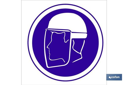 Obligatorio Casco Y Pantalla Señal Poliestireno