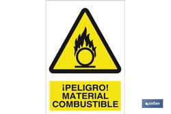 ¡Peligro! Material Combustible  Señal Poliestireno