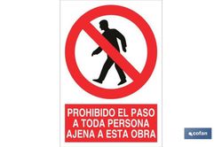 Prohibido El Paso A Toda Persona Ajena A Esta Obra Señal Poliestireno