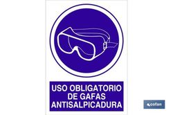 Uso Obligatorio De Gafas Antisalpicadura Señal Poliestireno