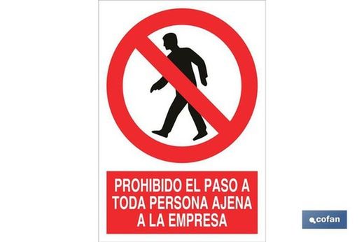 Prohibido El Paso A Toda Persona Ajena A La Empresa Señal Poliestireno