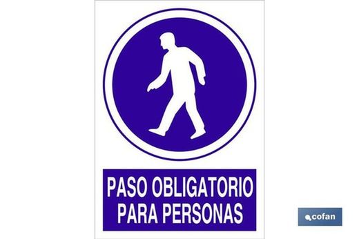 Paso Obligatorio Para Personas Señal Poliestireno