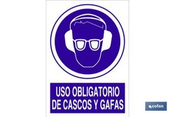 Uso Obligatorio De Cascos Y Gafas  Señal Polistireno