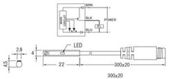 Sensor Magnetico Ef.Hall Pnp 10-28v Conect.M8 300 Milimetros, Referencia DC02PM8