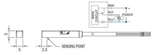 Sensor Magnetico Ef.Hall Pnp 10-28v Dc 2 Metros, Refrencia DTEX03P2M