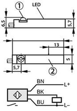 Sensor Magnetico Ef.Hall Pnp 10-30 V. 2 Metros, Referencia DSH4H3F20