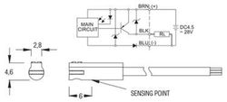 Sensor Magnetico Ef.Hall Pnp 4,5-28v 2 Metros, Referencia DC03P2M