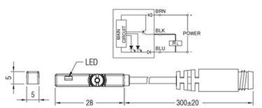Sensor Magnetico Ef.Hallpnp 10-28v Conect.M8 300 Milimetros, Referencia DT02PM8