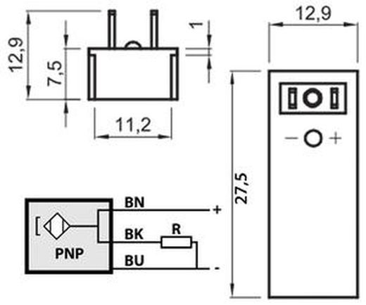 Sensor Magnetico E.Hall Pnp 10-30 V. 3 Metros, Referencia DSN1H3F20