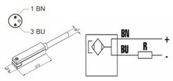 Sensor Magnetico Reed 3-130 V. Conector M8 300 Milimetros, Referencia DSL1M8