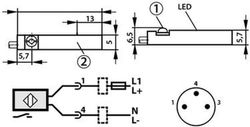 Sensor Reed 5-120 V. Conector M8 300 Milimetros, Referencia DSH2R2FM8