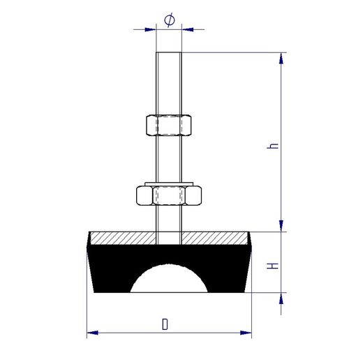 Antivibrante De Soporte Para Maquinaria Rosca Metrico 10, Referencia 00