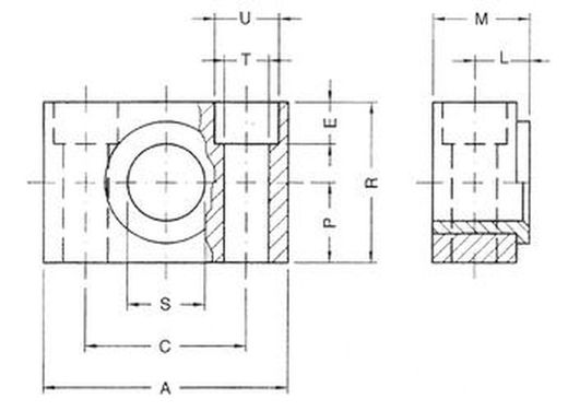 Soporte Para Charnela Intermedia De Inoxidable, Referencia VSI De 32 A 250