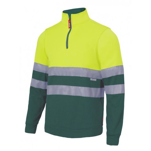 Sudadera Bicolor Con Cremallera Alta Visibilidad Ref. 305701