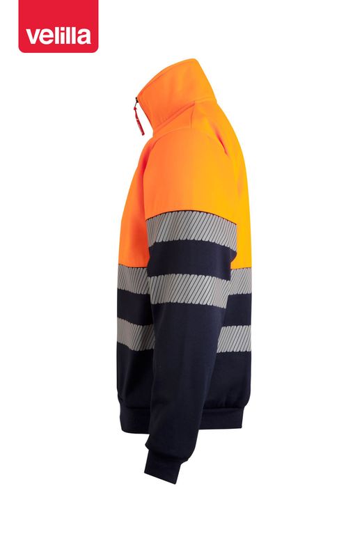 Sudadera bicolor con media cremallera cinta segmentada. Referencia 305703