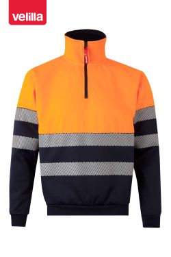 Sudadera bicolor con media cremallera cinta segmentada. Referencia 305703
