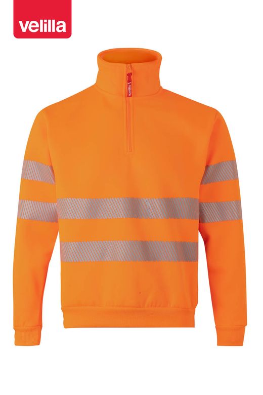 Sudadera con media cremallera cinta segmentada. Alta visibidad ref. 305704