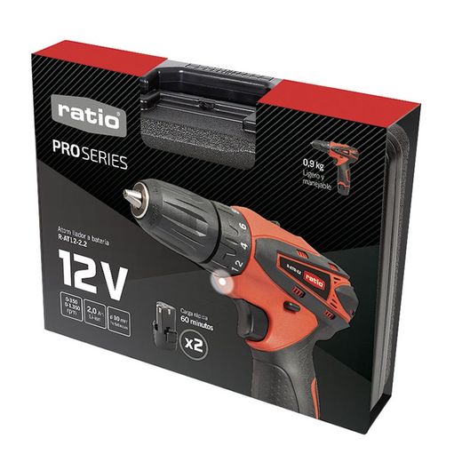 Taladro atornillador batería RATIO R-AT12-2.2 Cargador rápido. Referencia 7994X429