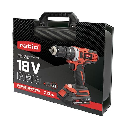 Taladro/atornillador percutor a batería RATIO R-AT20. Connected Power Ref. 7994X412