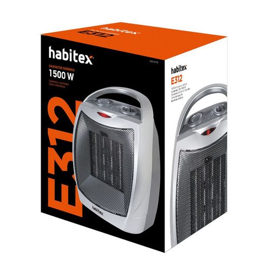 Termoventilador cerámico HABITEX E312 1500W Con protección para evitar el sobrecalentamiento. Ref. 9310R312
