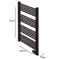 Toallero calefactor con fluido HJM Noor 500W y 750W. Referencia 9310R913-9310R914