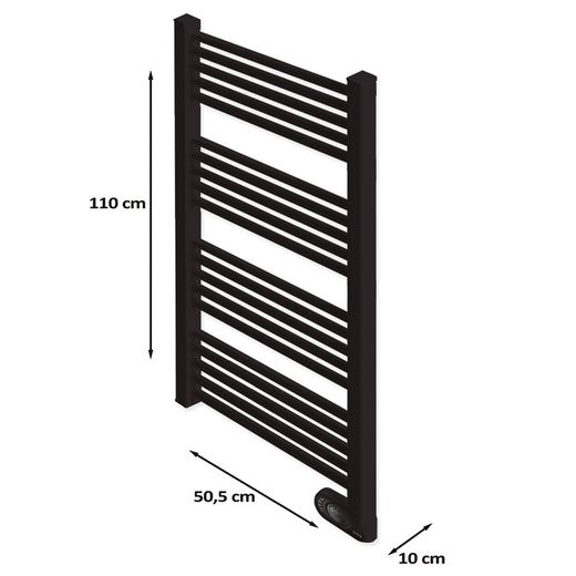 Toallero calefactor con fluido HJM Noor 500W y 750W. Referencia 9310R913-9310R914