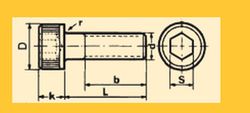 Tornillo Allen Rosca 7/8" Whitworth-9 Hilos Din-912, Calidad 12.9