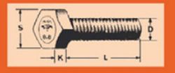 Tornillo Rosca 3/4 SAE-16 Hilos De Cabeza Hexagonal Din-933, Calidad 8.8