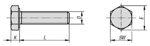 Tornillo Hexagonal Din 933 Calidad 8.8 Cincado