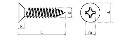 Tornillo Rosca Chapa Din 7982 Inox