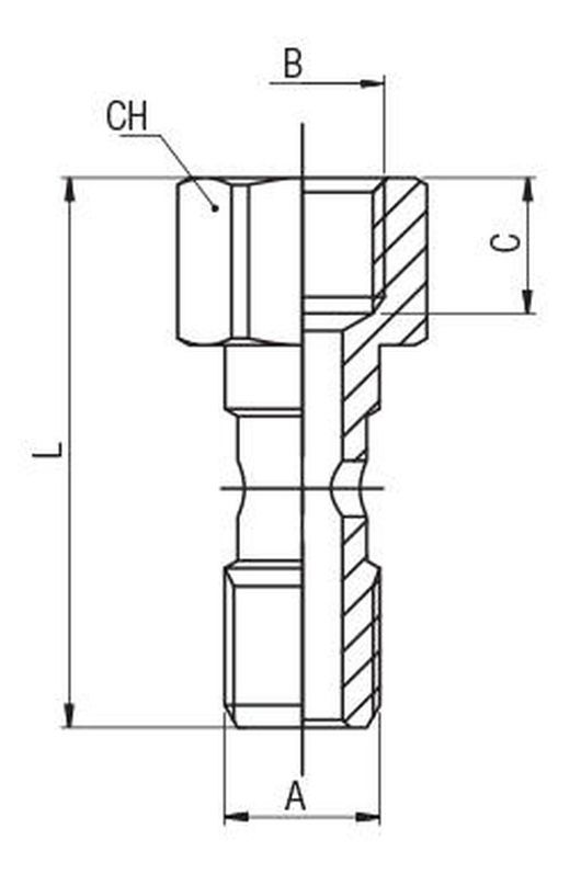 Tornillo Simple Macho-Hembra Para Racor Orientable, Referencia 55440