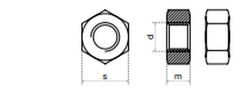 Tuerca Hexagonal Din 934 -Inox