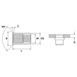 Tuerca Remachable Avellanada Cincada