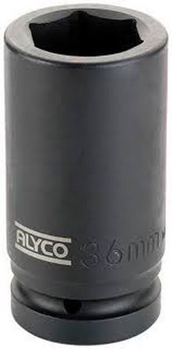 Llave de vaso de impacto con boca hexagonal y cuadradillo 1”, serie larga Alyco.