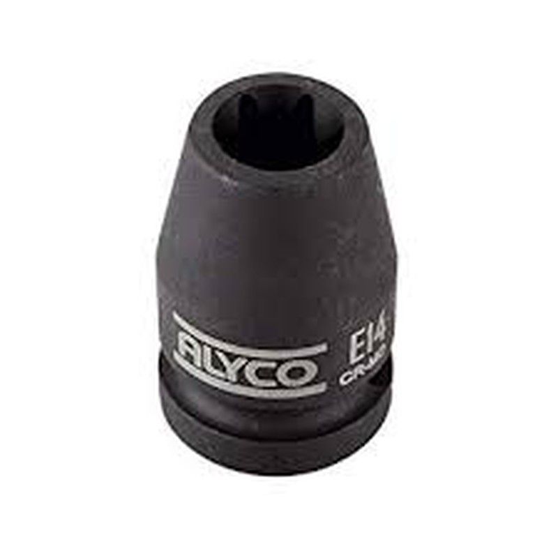 Llave De Vaso De Impacto tipo Torx Hembra Tipo E y cuadradillo de 1/2" Alyco.