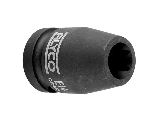 Llave De Vaso De Impacto tipo Torx Hembra Tipo E y cuadradillo de 1/2" Alyco.