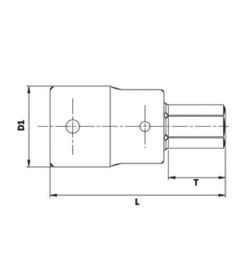 Llave De Vaso Con Punta Hexagonal Allen de Cuadradillo de  3/4